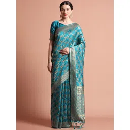 Desi Fusion Woven Design Zari Banarasi Saree-image-11