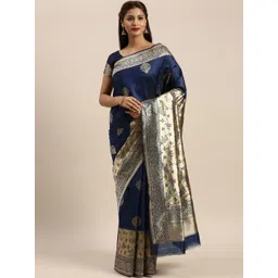 Desi Fusion Woven Design Zari Banarasi Saree-image-43