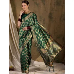 Desi Fusion Woven Design Zari Pure Silk Handloom Saree-image-27