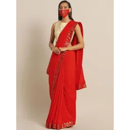 Desi Fusion Woven Design Zari Saree With Blouse Piece-image-36