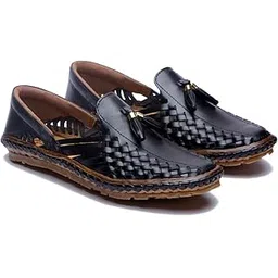 desi hangover Handmade Leather Slip-On Tassel Loafer Shoes for Men | Smart Ethnic | Comfortable & Stylish Wedding Shoes-picture-49