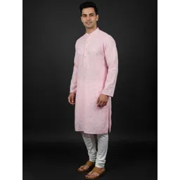 Desi Kalakar Men Woven Design Embroidered Festive Cotton Straight Kurta-picture-14