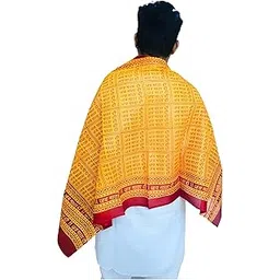 Desi Legacy Jai Mata Di Cotton Cloth | 180x80 cm Red & Yellow Devotional Shawl | Printed जय माता दी Mantra in Hindi | Ideal for Puja, Mata Ki Chowki, Temple & Spiritual Use-picture-37