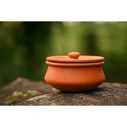 Desi Potters | Organic Terracotta Clay Mini Curd Bowl Pot with lid | Mitti Dahi Handi, 300 ml Capacity | Earthenware, Red-picture-11