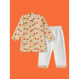 Desi Soota Boys Beige Cotton Printed Kurta Set-picture-33