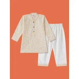 Desi Soota Boys Cream Cotton Printed Kurta Set-picture-29