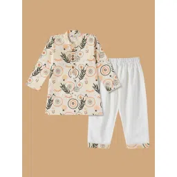 Desi Soota Boys Cream Cotton Printed Kurta Set-picture-30