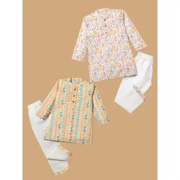 Desi Soota Boys Multicolor Cotton Printed Kurta Set - Pack of 2-picture-24