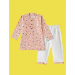 Desi Soota Boys Peach Cotton Printed Kurta Set-picture-22