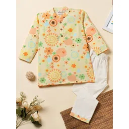 Desi Soota Boys Printed Regular Pure Cotton Kurta with Trousers-picture-11