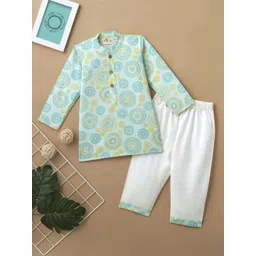 Desi Soota Boys Printed Regular Pure Cotton Kurta with Trousers-picture-37