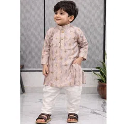 Desibutik Boys Ethnic Motifs Printed Regular Pure Cotton Kurta with Trousers-picture-19
