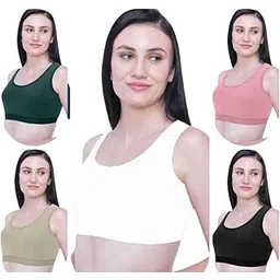 DESIGN BY AASHU CREATION LIECRY ART Sports AirBra - Stretchable, Seamless Bras for Women, Girls - Without Hook, Non Padded for Night & Sleeping (MULTICOLOR) Design No Sports Bra ComboAB85 WILL BE SEND-picture-53