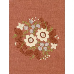 DESIGN GAATHA Brown & Green Floral Linen Rectangle Cushion Covers image 2