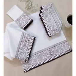 design gaatha Off White & Brown (14.5 x14.5 ) Crochet Hand Embroidery Cotton (Set of 6) Napkin Sets-picture-10