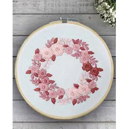 design gaatha home living Floral Hand-Embroidered Hoop Wall Hanging 10"-picture-50