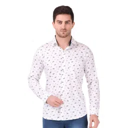DESIGN UP Men Classic Spread Collar Floral Printed Cotton Slim Fit Formal Shirt-picture-21