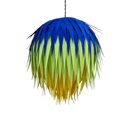 Designers Collection Blue & Green Colourblocked Paper Ceiling Lamp-picture-17