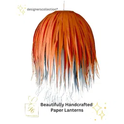 Designers Collection Orange & White Colourblocked Traditional Ceiling Lamp-picture-12