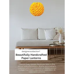 Designers Collection Orange Wood Ceiling Lamp image 4