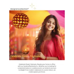 Designers Collection Orange Wood Ceiling Lamp image 5