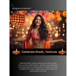 Designers Collection Orange Wood Ceiling Lamp image 2