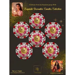 Designers Collection Pink & Gold-Toned 6 pieces Tea Light Candle-picture-25