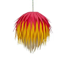 Designers Collection Red & Yellow Colourblocked Traditional Ceiling Lamp-picture-18