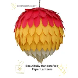 Designers Collection Yellow & Red Colourblocked Traditional Ceiling Lamp-picture-16
