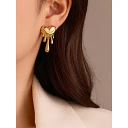 Designs & You Gold-Plated Anti Tarnish Stainless Steel Quirky Drop Earrings-picture-32