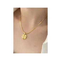 Designs & You Gold Plated Stainless Steel Anti Tarnish Clover Themed Pendant-picture-29