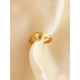 Designs & You Gold-Plated Stainless Steel Heart Shaped Adjustable Finger Ring image 3