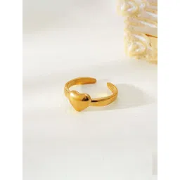 Designs & You Gold-Plated Stainless Steel Heart Shaped Adjustable Finger Ring image 5