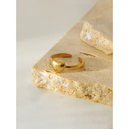 Designs & You Gold-Plated Stainless Steel Heart Shaped Adjustable Finger Ring image 2