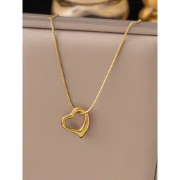Designs & You Gold-Plated Stainless Steel Heart Shaped Pendants with Chains-picture-31