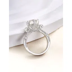 Designs & You Silver-Plated American Diamond Stone Studded Finger Ring-picture-13