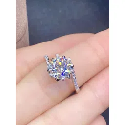 Designs & You Silver-Plated American Diamond Studded Hexagonal Finger Ring-picture-30