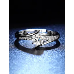 Designs & You Silver-Plated Crystal Studded Adjustable Finger Ring-picture-22