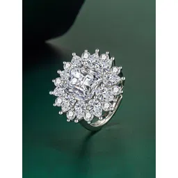 Designs & You Silver-Plated CZ Studded Finger Ring-picture-40