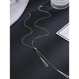 Designs & You Silver-Plated Stainless Steel Geometric Tassel Pull-out Pendant With Chain-picture-34