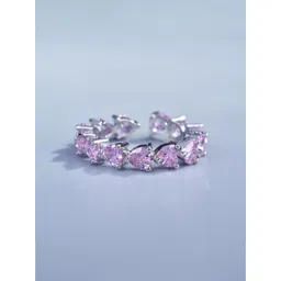 Designs & You Sliver-Plated American Diamond Stone Studded Adjustable Finger ring-picture-40