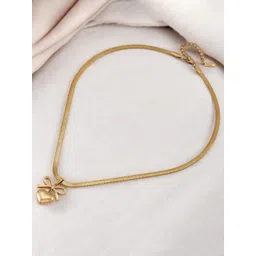 Designs & You Stainless Steel Gold-Plated Heart Shaped Pendant With Chain-picture-26