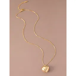 Designs & You Stainless Steel Gold-Plated Heart Shaped Pendant With Chain-picture-25