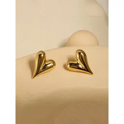Designs & You Stainless Steel Gold-Plated Heart Shaped Studs-picture-15