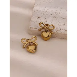 Designs & You Stainless Steel Gold-Plated Heart Shaped Studs-picture-19