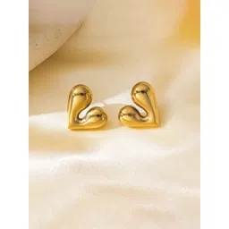 Designs & You Stainless Steel Gold-Plated Heart Shaped Studs-picture-24