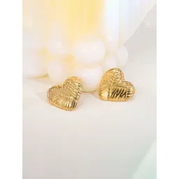Designs & You Stainless Steel Gold-Plated Heart Shaped Studs-picture-33