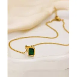 designs & you Women Gold-Plated Stone-Studded Pendant with Chain-picture-21