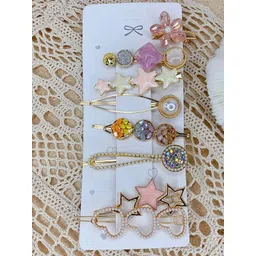 Designs By Jewels Galaxy Women Gold-Toned & White Alligator Hair Clip-picture-19