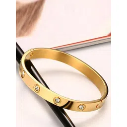 Designs By Jewels Galaxy Women Gold-Toned Brass AD Bangle-Style Bracelet-picture-23